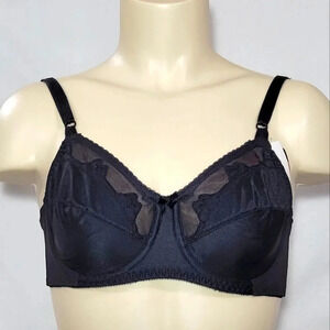 40B Bali 180‎ Flower Underwire Bra Black New with Tags